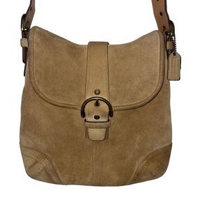 Vintage Coach Soho Signature Suede Crossbody Bag
